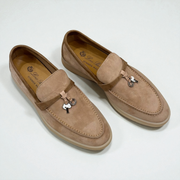 Loro Piana Summer Charms Walk Loafer Suede – Light Trunk Wood