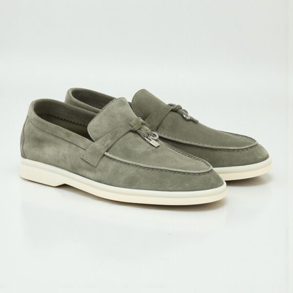 Loro Piana Summer Charms Walk Loafer Suede - Military Green