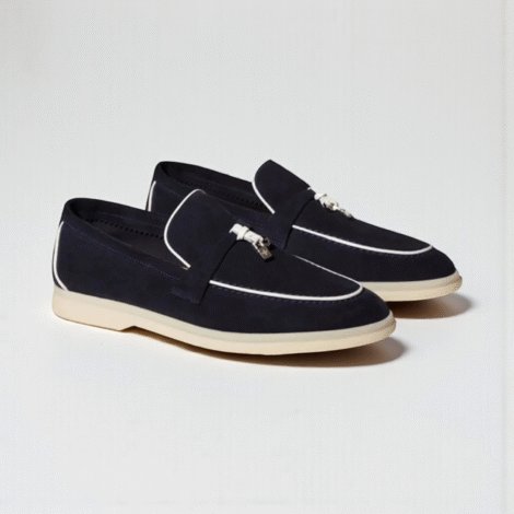 Loro Piana Summer Charms Walk Loafer Suede - Navy Blue