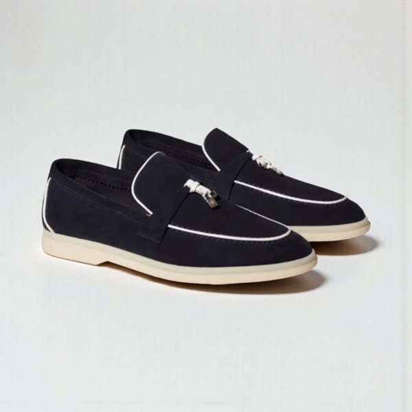 Loro Piana Summer Charms Walk Loafer Suede - Navy Blue