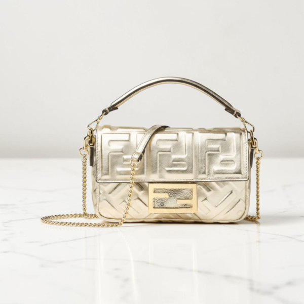 Fendi Baguette Mini Leather Gold