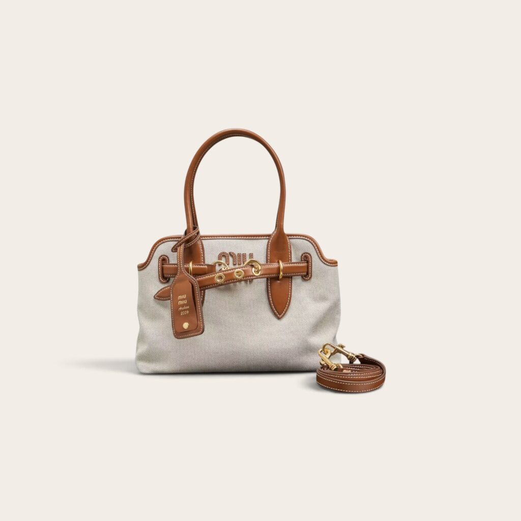 Miu Miu Aventure canvas and leather bag