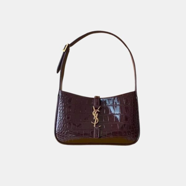YSL Crocodile-embossed Shiny Leather