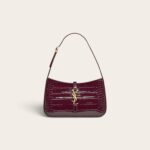 YSL Crocodile-embossed Shiny Leather