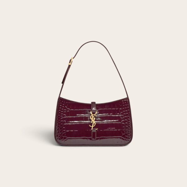 YSL Crocodile-embossed Shiny Leather