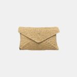 YSL Envelope Pouch In Raffia Bag