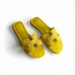 Hermes Ostrich Oran Sandal - Yellow