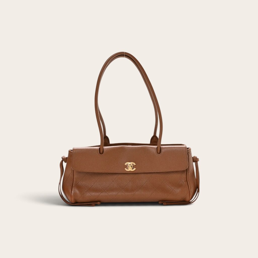 Chanel Calfskin Stitched Burgundy Bag