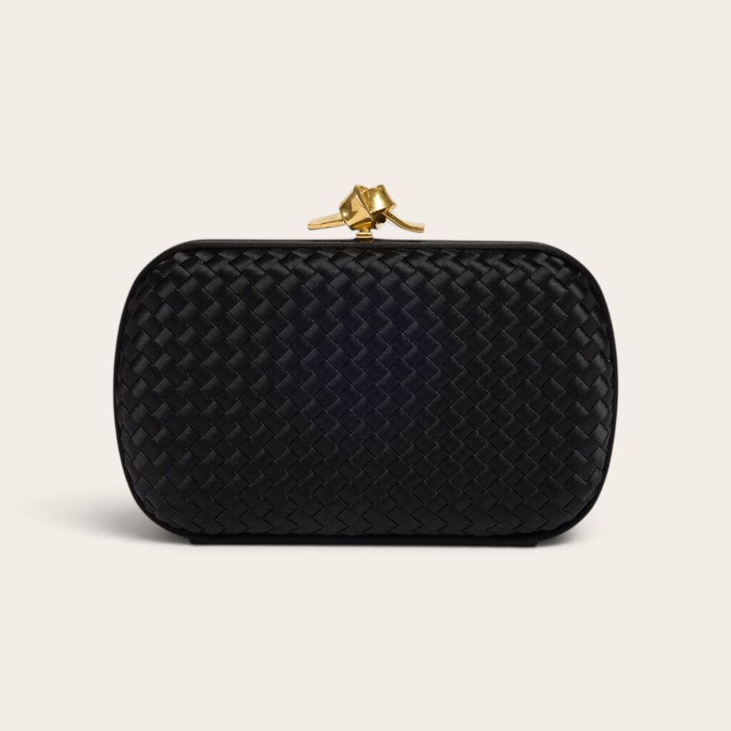 Bottega Veneta Intrecciato Knot Clutch Bag